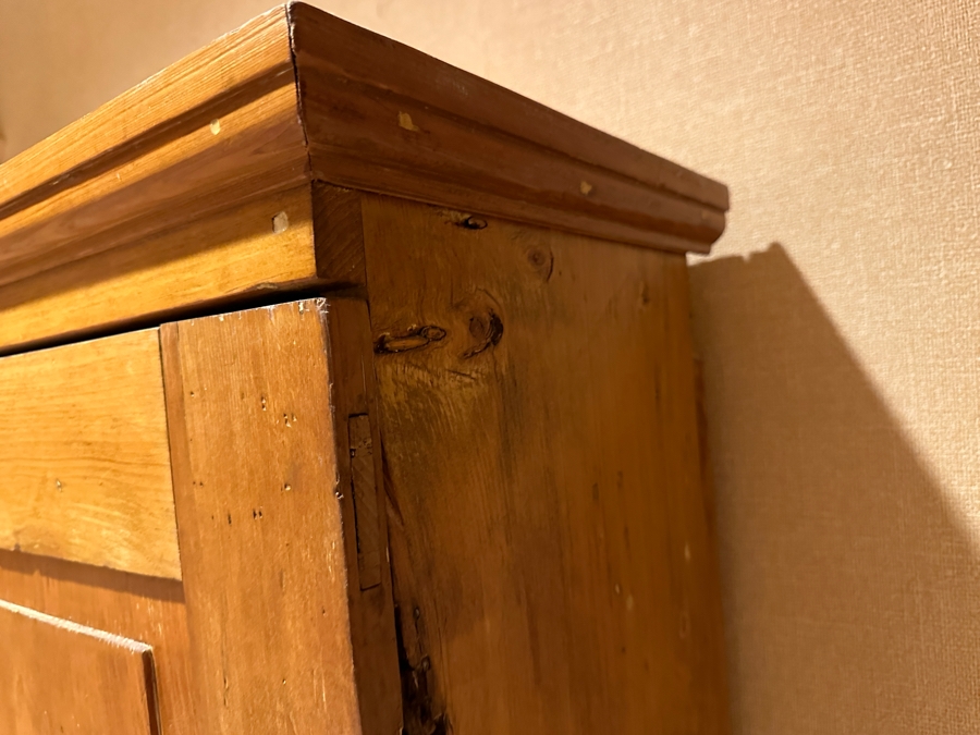 Antique Primitive Pine Wardrobe Armoire Cabinet 42W X 14D X 67.5H [Photo 15]