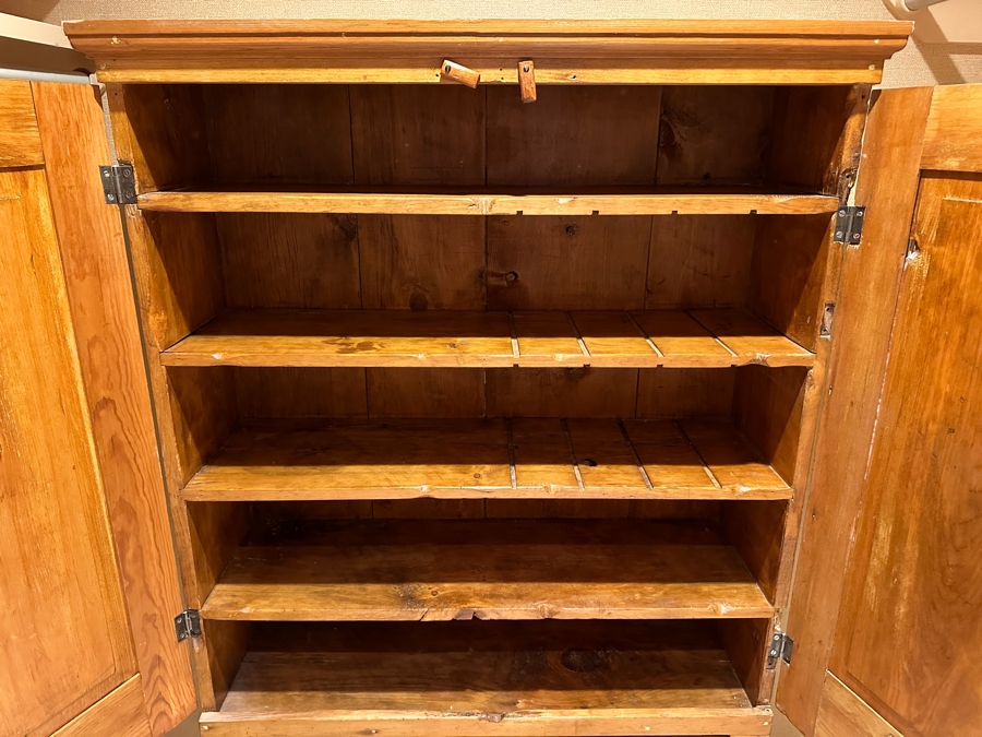 Antique Primitive Pine Wardrobe Armoire Cabinet 42W X 14D X 67.5H [Photo 5]