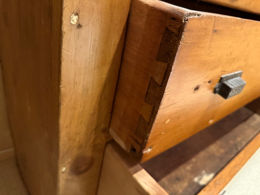 Antique Primitive Pine Wardrobe Armoire Cabinet 42W X 14D X 67.5H [Photo 9]