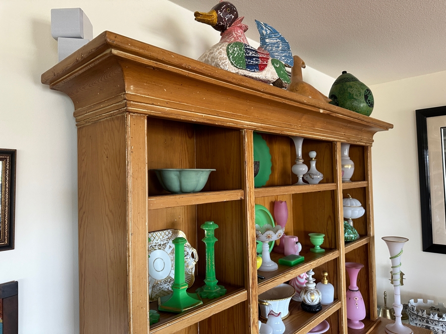 Stunning Antique Primitive Cabinet With Hutch 72W X 22D X 82H [Photo 8]