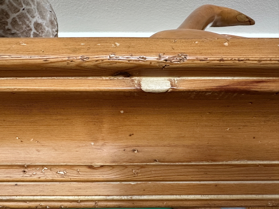 Stunning Antique Primitive Cabinet With Hutch 72W X 22D X 82H [Photo 9]