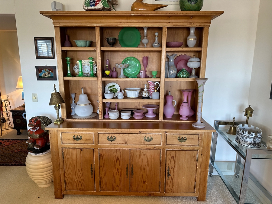 Stunning Antique Primitive Cabinet With Hutch 72W X 22D X 82H [Photo 2]