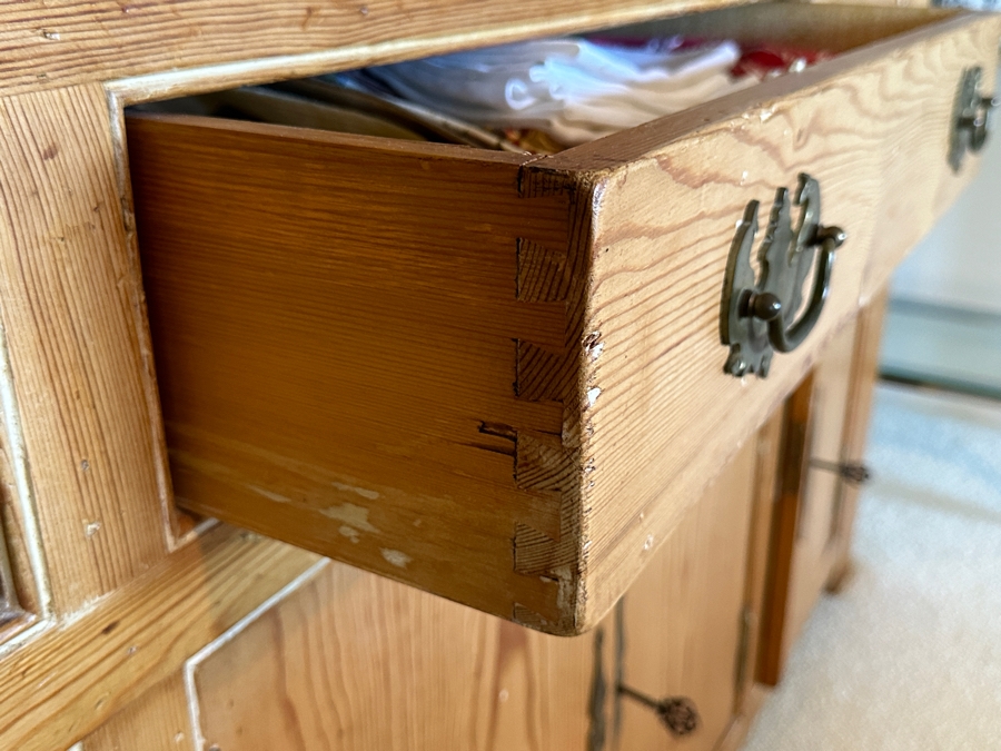Stunning Antique Primitive Cabinet With Hutch 72W X 22D X 82H [Photo 11]