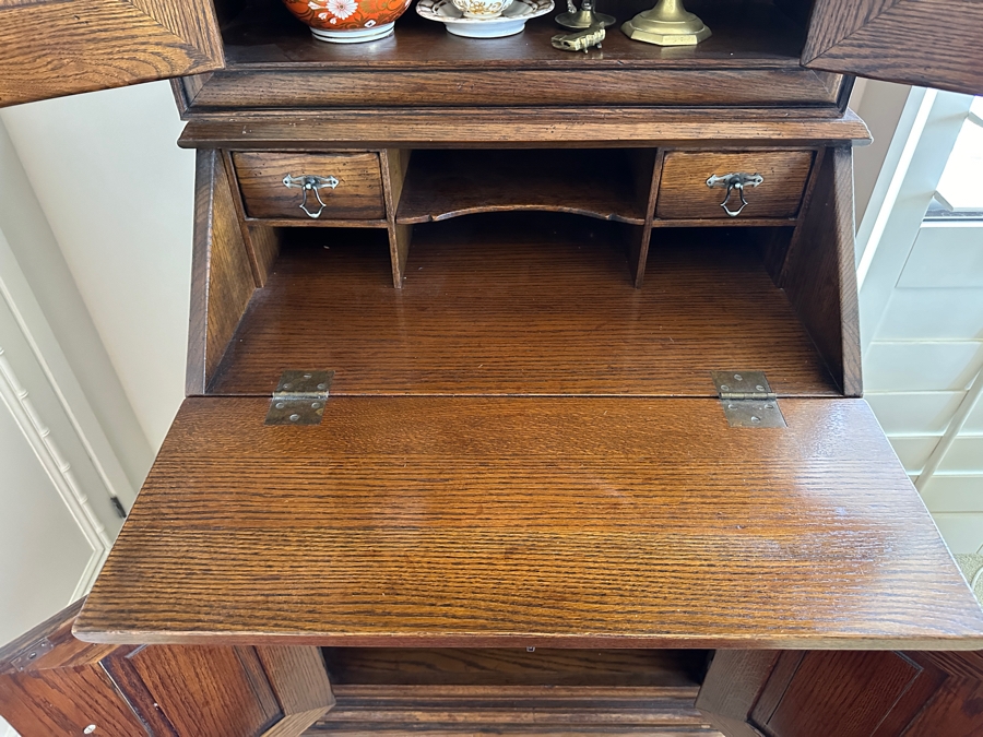 Vintage Wooden Secretary Desk 27W X 17D X 79H [Photo 5]