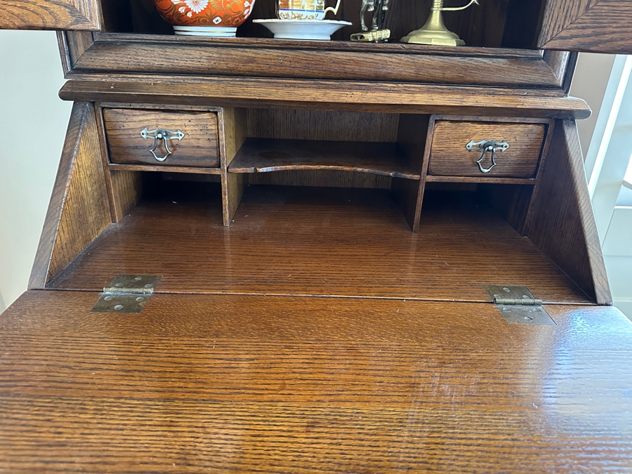Vintage Wooden Secretary Desk 27W X 17D X 79H [Photo 7]