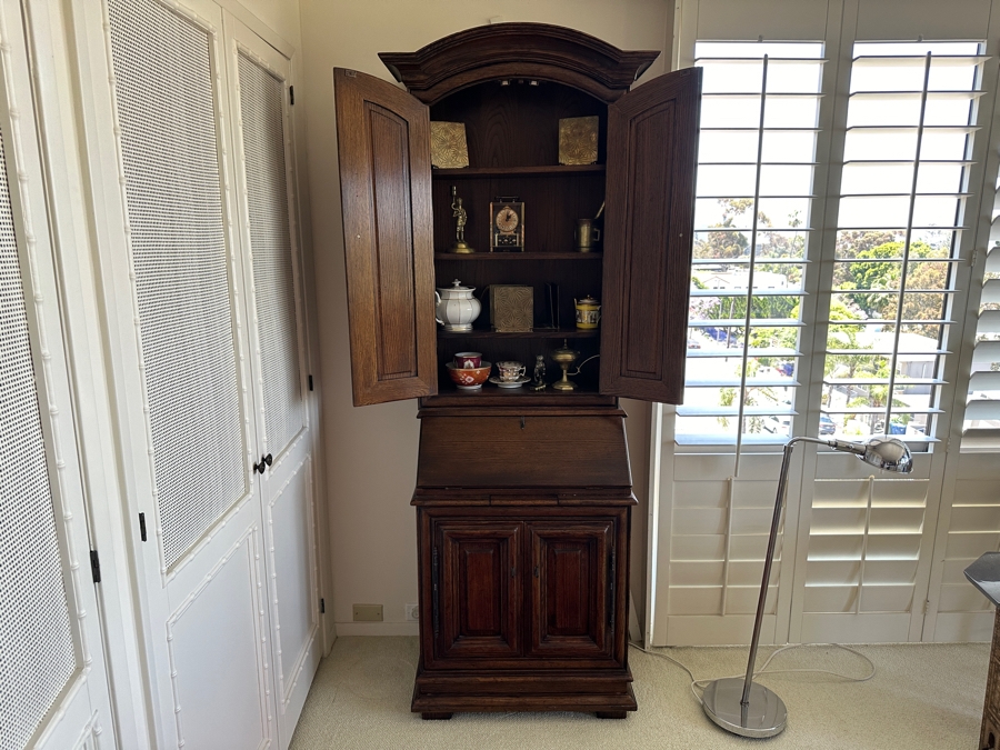 Vintage Wooden Secretary Desk 27W X 17D X 79H [Photo 3]