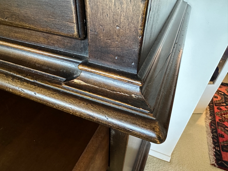 Antique Distressed Oak Highboy Chest On Chest 43W X 21.5D X 92.5H Retailed For $2,395 In 1975 [Photo 15]