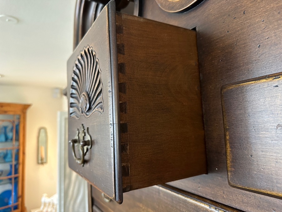Antique Distressed Oak Highboy Chest On Chest 43W X 21.5D X 92.5H Retailed For $2,395 In 1975 [Photo 9]