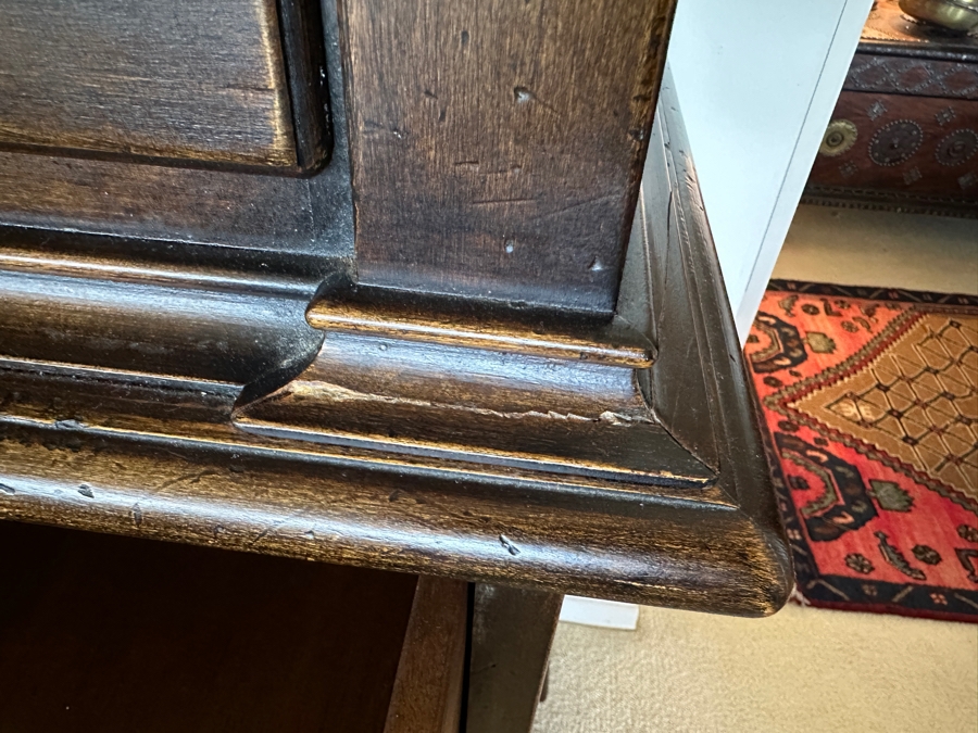 Antique Distressed Oak Highboy Chest On Chest 43W X 21.5D X 92.5H Retailed For $2,395 In 1975 [Photo 16]