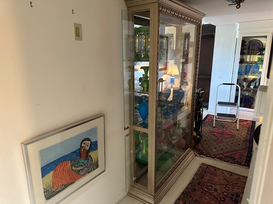 Stunning Wooden Glass Front Display Curio Cabinet With Side Doors 50W X 12D X 79.5H [Photo 5]