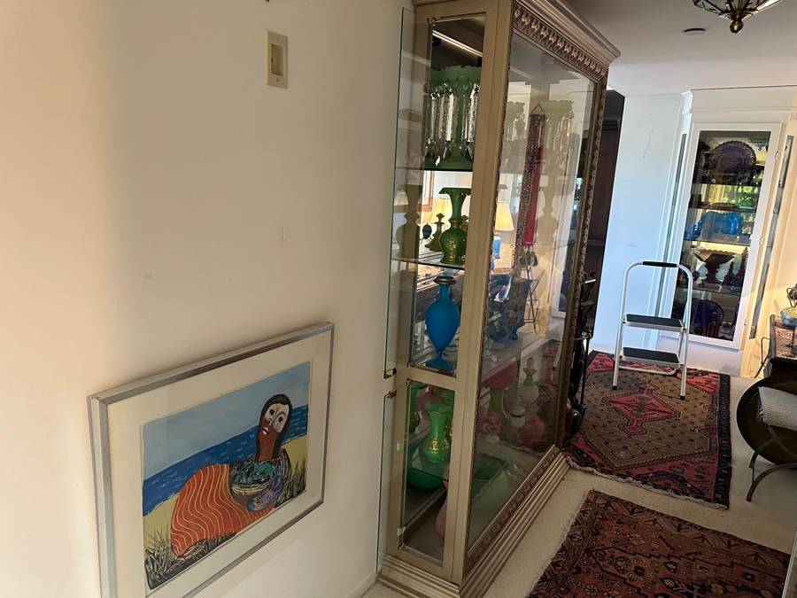 Stunning Wooden Glass Front Display Curio Cabinet With Side Doors 50W X 12D X 79.5H [Photo 6]