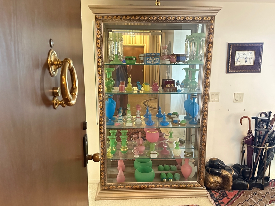 Stunning Wooden Glass Front Display Curio Cabinet With Side Doors 50W X 12D X 79.5H [Photo 2]