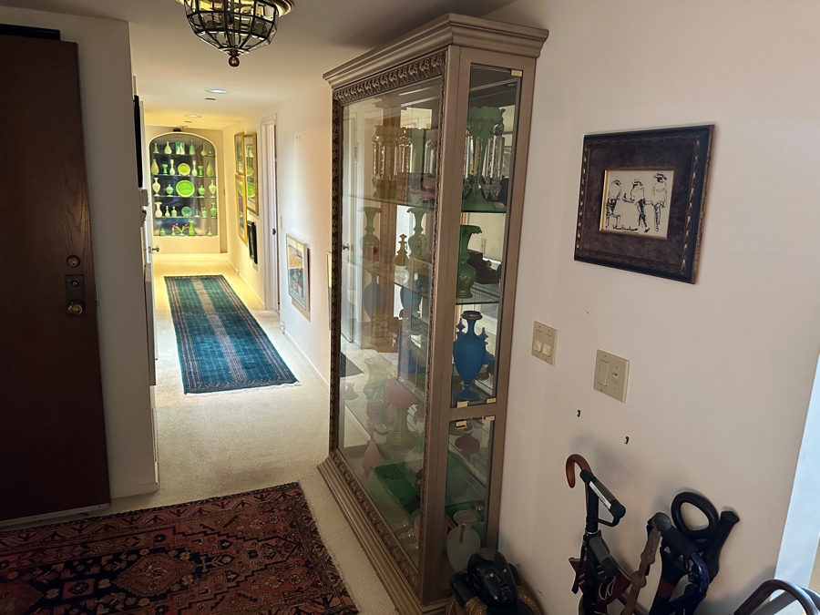 Stunning Wooden Glass Front Display Curio Cabinet With Side Doors 50W X 12D X 79.5H [Photo 7]