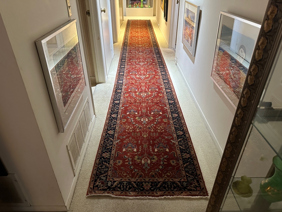 Vintage Hand Knotted Wool Long Persian Runner Rug 33.25'W X 283.5'L [Photo 4]