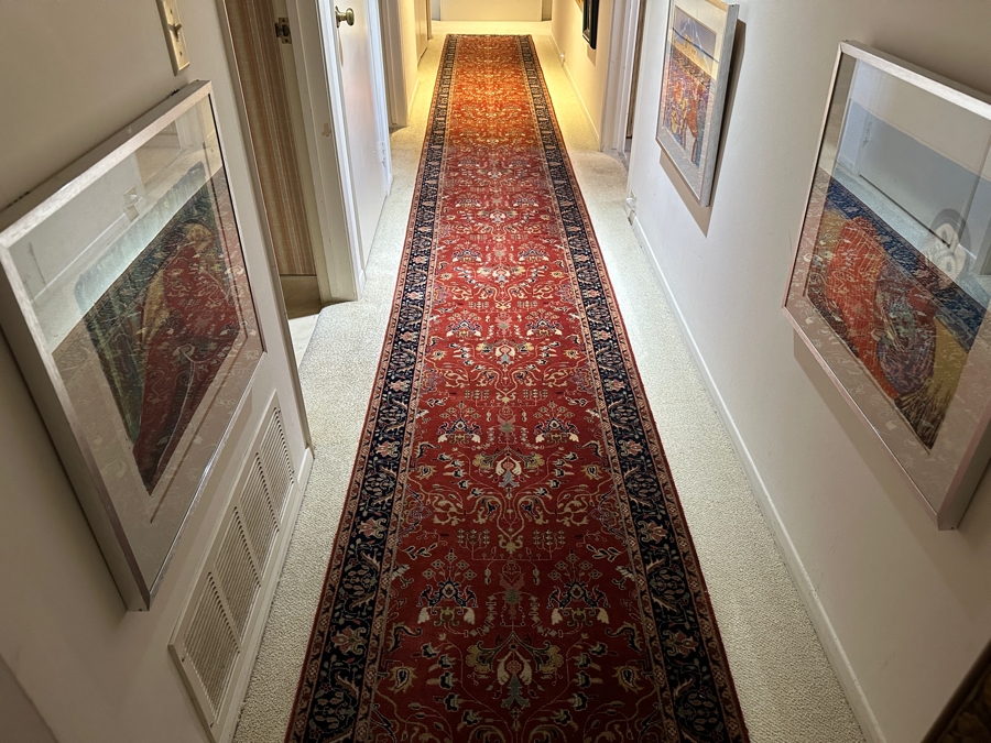 Vintage Hand Knotted Wool Long Persian Runner Rug 33.25'W X 283.5'L [Photo 2]