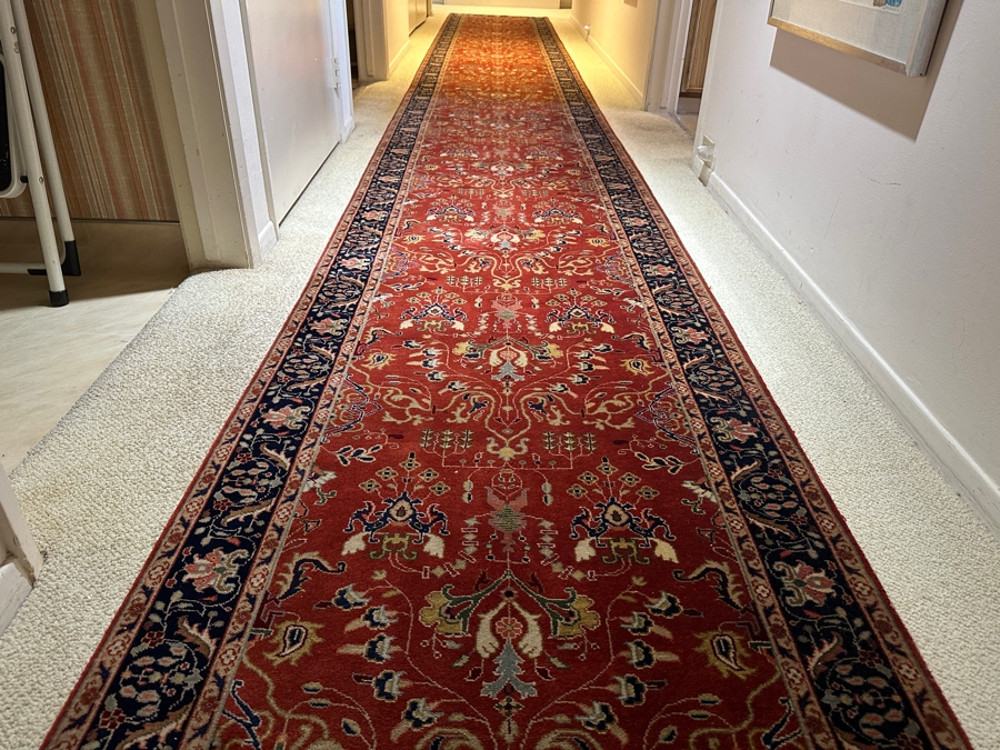 Vintage Hand Knotted Wool Long Persian Runner Rug 33.25'W X 283.5'L [Photo 3]