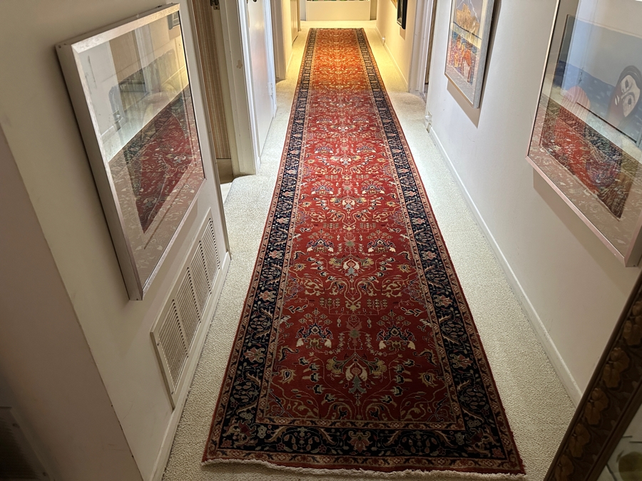 Vintage Hand Knotted Wool Long Persian Runner Rug 33.25'W X 283.5'L [Photo 5]