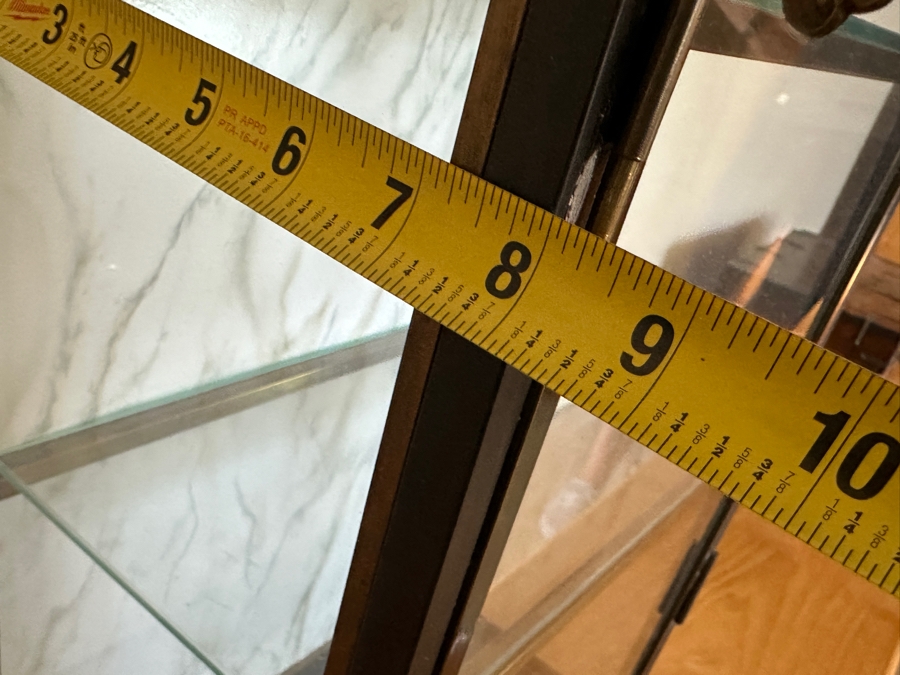 Vintage Brass Glass Front/Sides Curio Cabinet Mount On Wall Or Freestanding 15W X 8D X 40H [Photo 18]