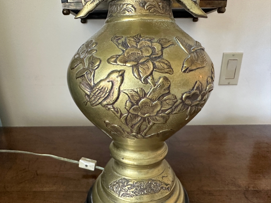 Vintage Asian Brass Table Lamp 31H [Photo 4]