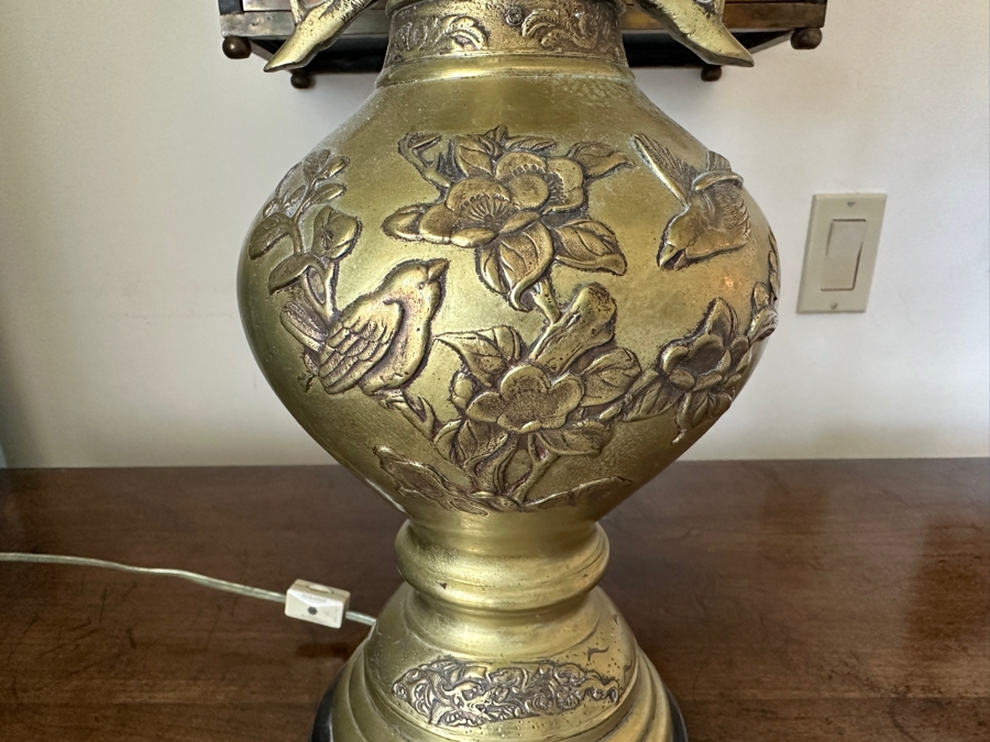 Vintage Asian Brass Table Lamp 31H [Photo 3]