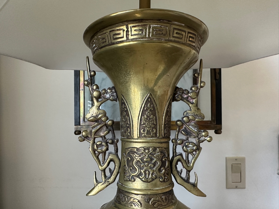 Vintage Asian Brass Table Lamp 31H [Photo 6]