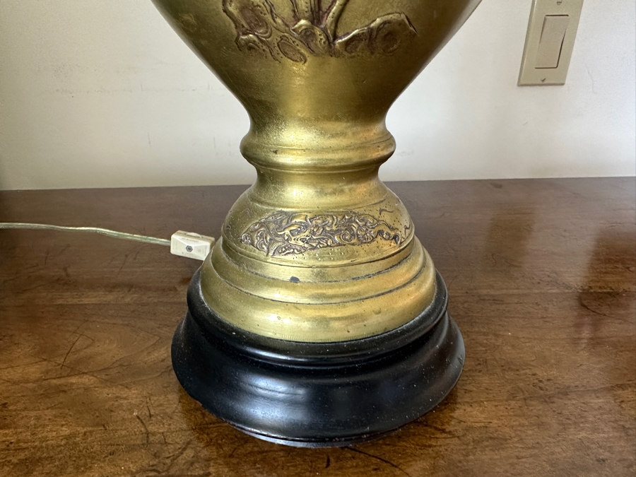 Vintage Asian Brass Table Lamp 31H [Photo 5]
