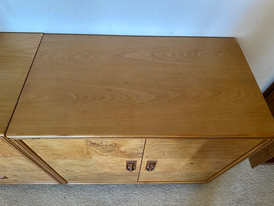 Mid-Century Modern Scene TWO From Henredon Burl Wood Pair Of Side Cabinets And 6-Drawer Chest Of Drawers [Photo 10]