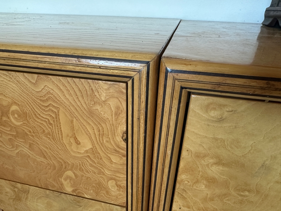 Mid-Century Modern Scene TWO From Henredon Burl Wood Pair Of Side Cabinets And 6-Drawer Chest Of Drawers [Photo 14]