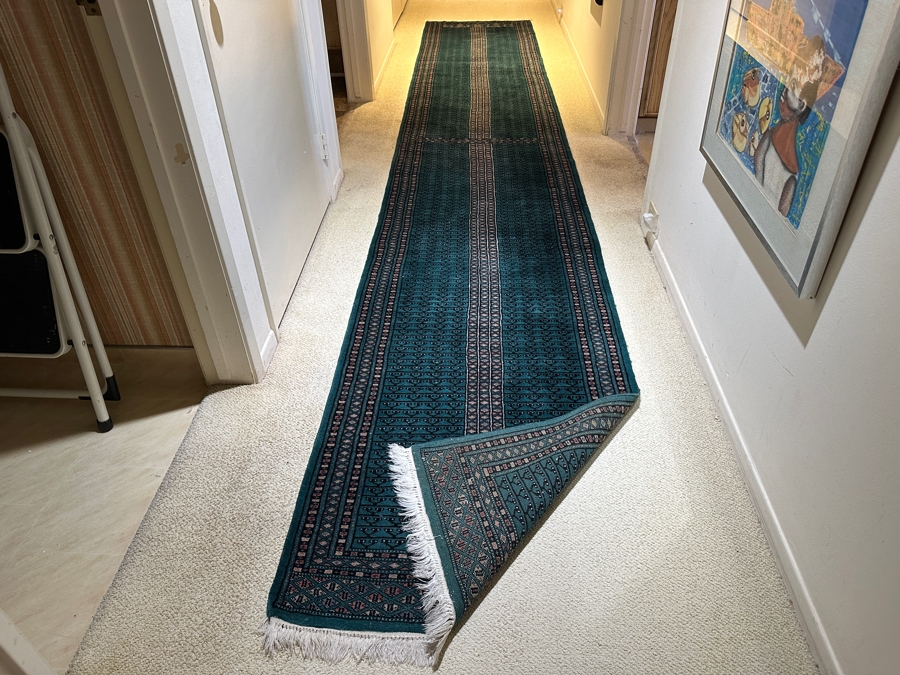 Vintage Hand Knotted Long Wool Persian Runner Rug 31W X 186L [Photo 9]