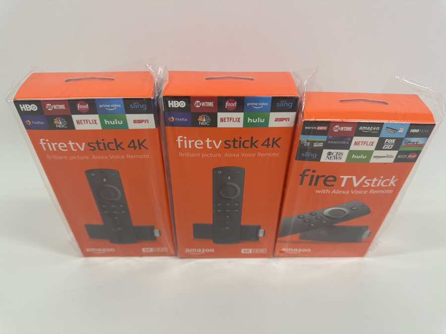 (2) New Amazon 4K HDR Fire TV Sticks * (1) New Amazon Fire TV Stick [Photo 2]