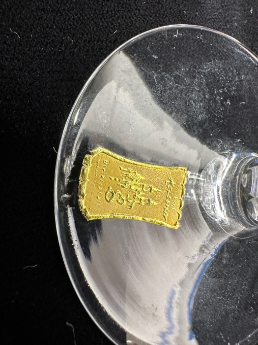 Rare Genuine Meissen (Germany) Cut Crystal Mouth-Blown Hand-Sanded Stemware Glasses Blume Flower Easy Pattern With Original Box - 6 Glasses Total 6'H [Photo 11]