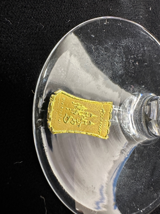 Rare Genuine Meissen (Germany) Cut Crystal Mouth-Blown Hand-Sanded Stemware Glasses Blume Flower Easy Pattern With Original Box - 6 Glasses Total 6'H [Photo 10]