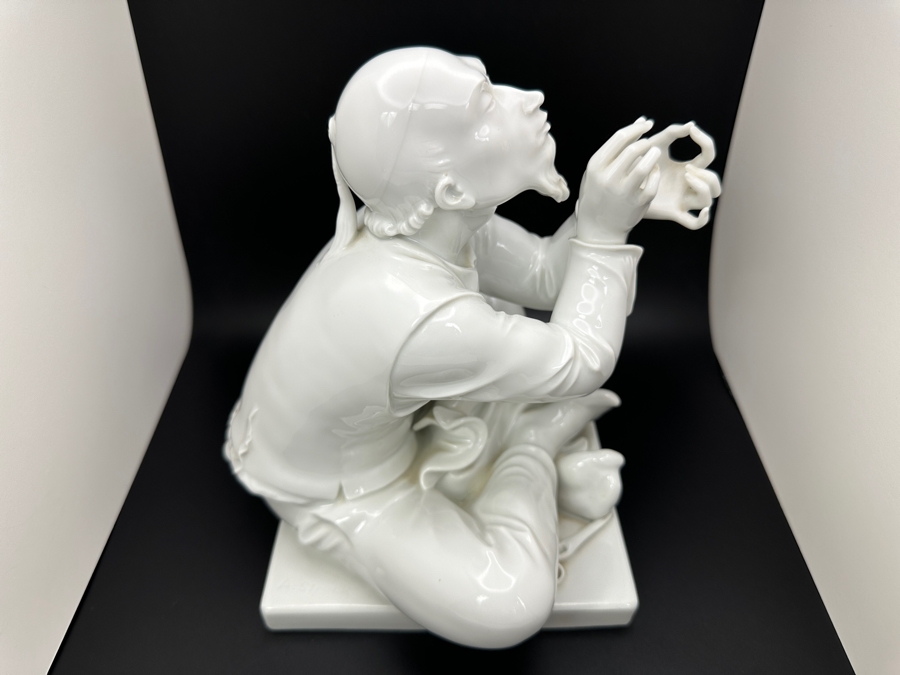 Meissen (Germany) White Porcelain 'The Tailor' Schneider Figurine By Alexander Struck 7W X 7D X 7.5H Retails $2,680 [Photo 7]