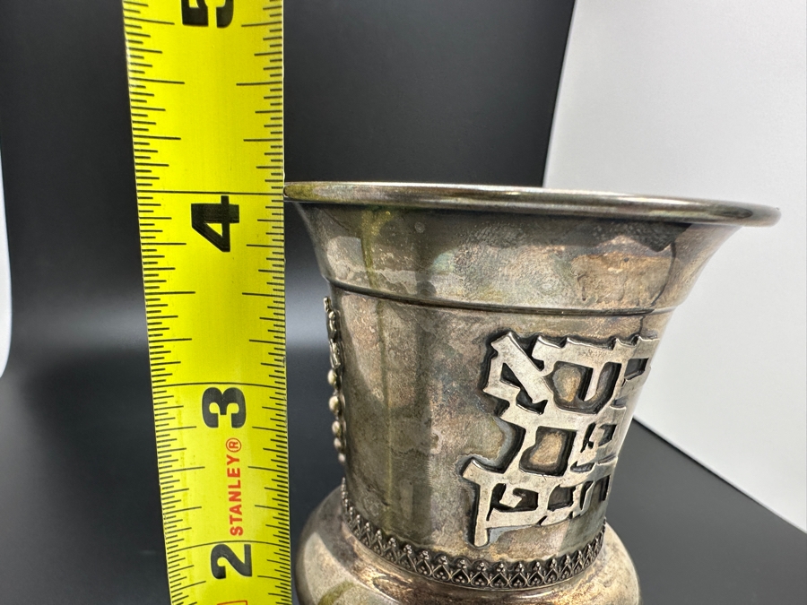 Vintage Sterling Silver Kiddush Cup 4H 105g [Photo 8]