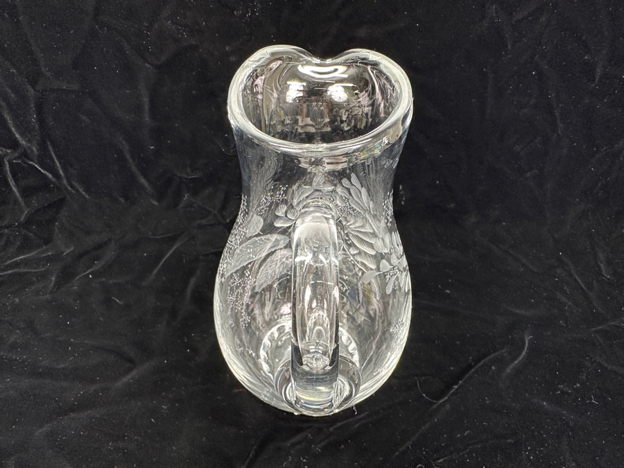 Rare Genuine Meissen (Germany) Cut Crystal Mouth-Blown Hand-Sanded Water Pitcher 9H [Photo 9]