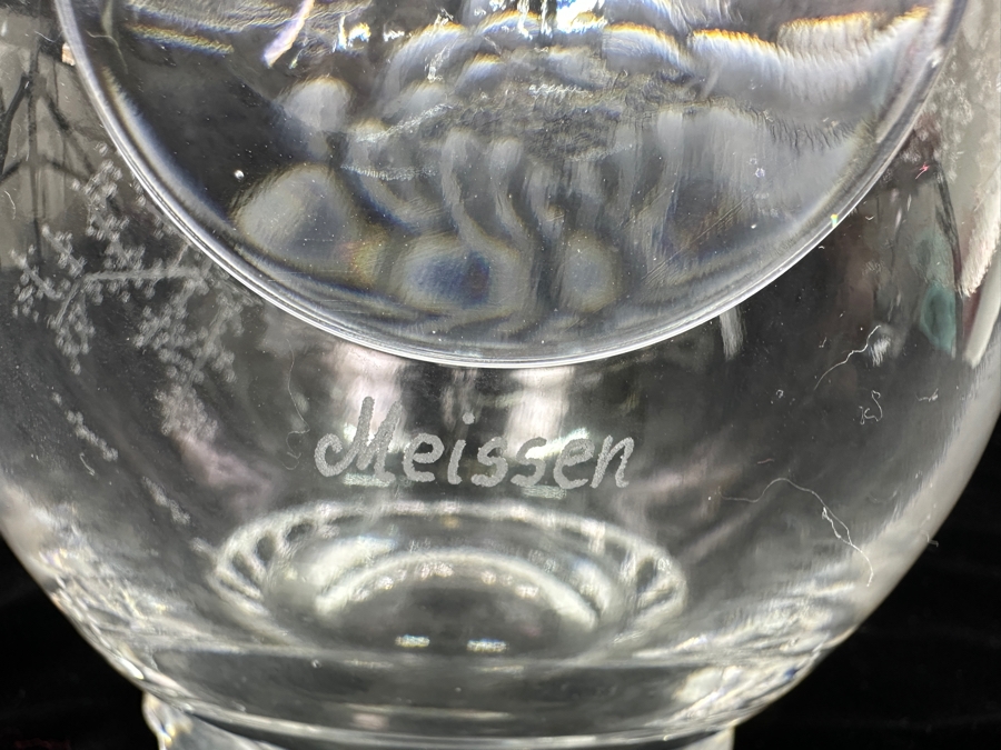 Rare Genuine Meissen (Germany) Cut Crystal Mouth-Blown Hand-Sanded Water Pitcher 9H [Photo 8]