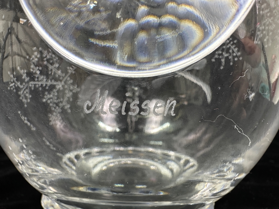 Rare Genuine Meissen (Germany) Cut Crystal Mouth-Blown Hand-Sanded Water Pitcher 9H [Photo 2]