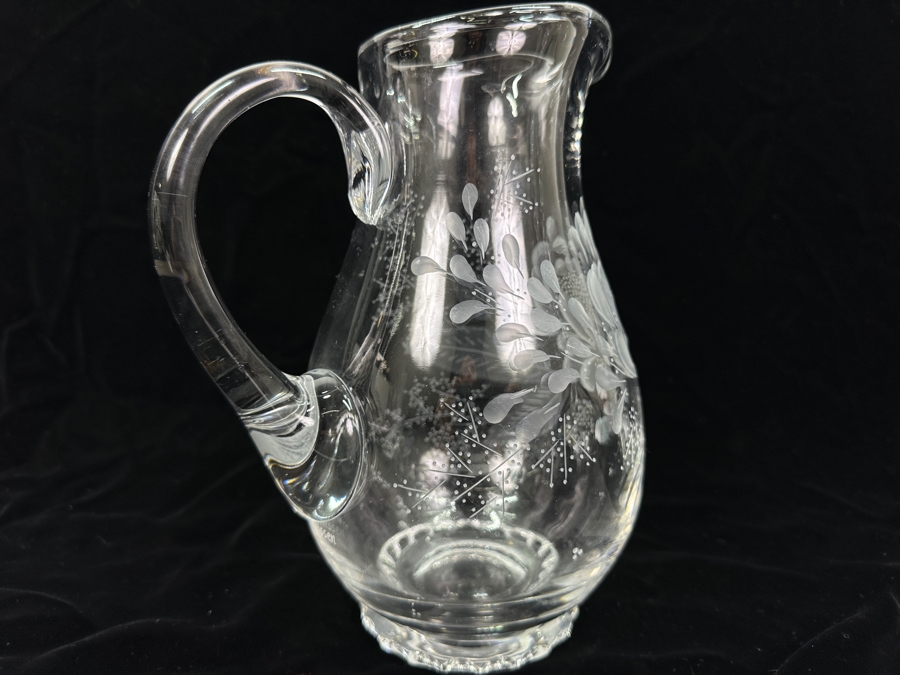 Rare Genuine Meissen (Germany) Cut Crystal Mouth-Blown Hand-Sanded Water Pitcher 9H [Photo 7]
