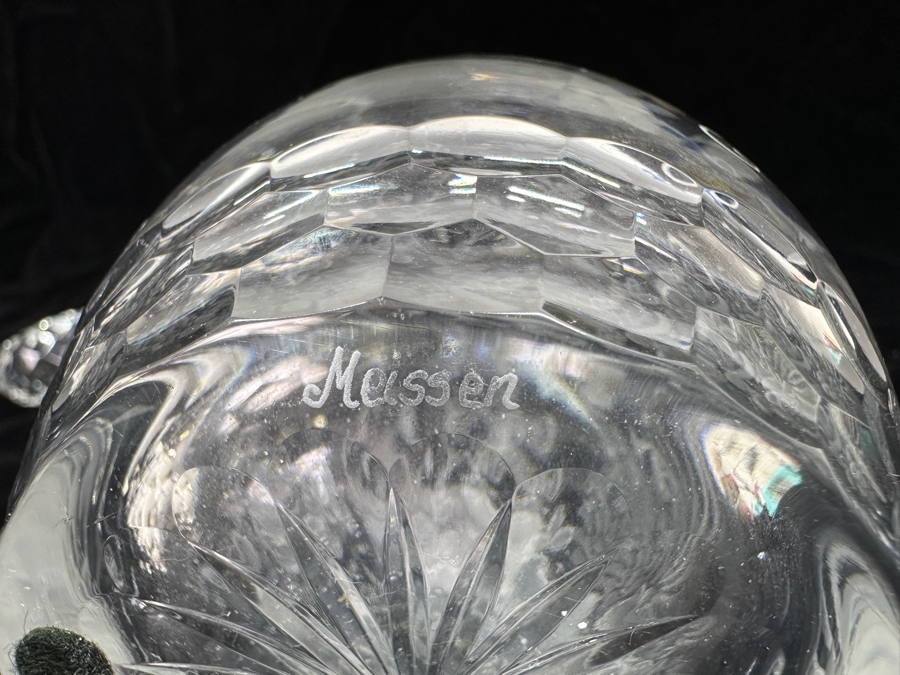 Rare Genuine Meissen (Germany) Cut Crystal Mouth-Blown Hand-Sanded Liquor Decanter With Stopper 16H [Photo 10]