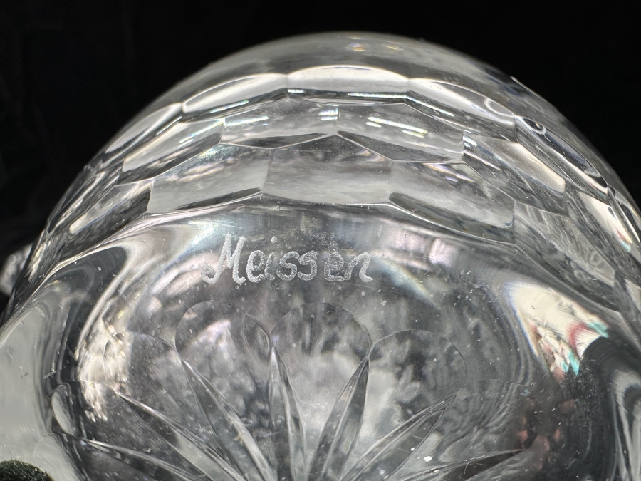 Rare Genuine Meissen (Germany) Cut Crystal Mouth-Blown Hand-Sanded Liquor Decanter With Stopper 16H [Photo 9]