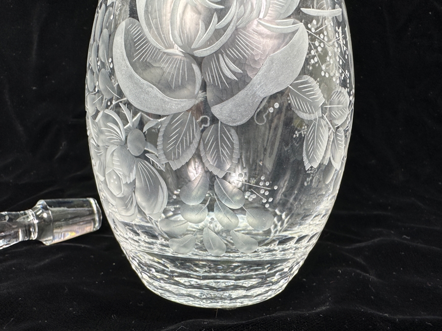 Rare Genuine Meissen (Germany) Cut Crystal Mouth-Blown Hand-Sanded Liquor Decanter With Stopper 16H [Photo 5]