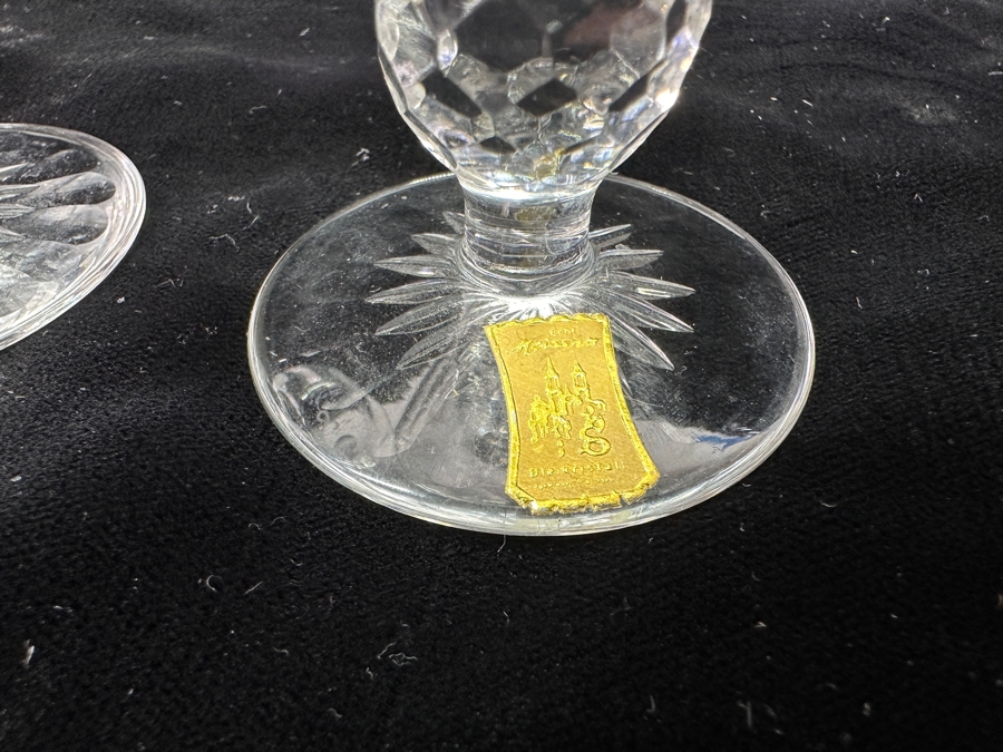 Rare Genuine Meissen (Germany) Cut Crystal Mouth-Blown Hand-Sanded Stemware Glasses Mixed Patterns - 6 Glasses Total 3'H [Photo 4]