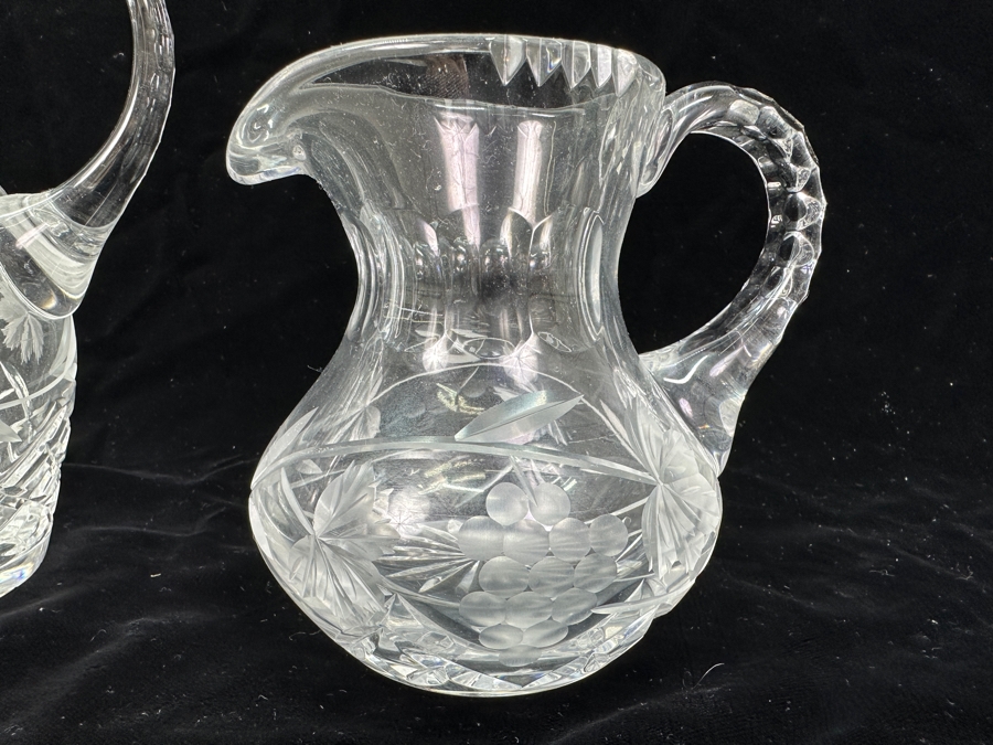 Three Cut Crystal Pitchers 9H - 5H [Photo 7]
