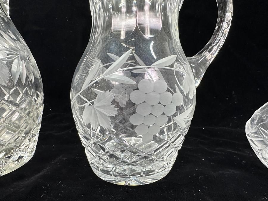 Three Cut Crystal Pitchers 9H - 5H [Photo 5]