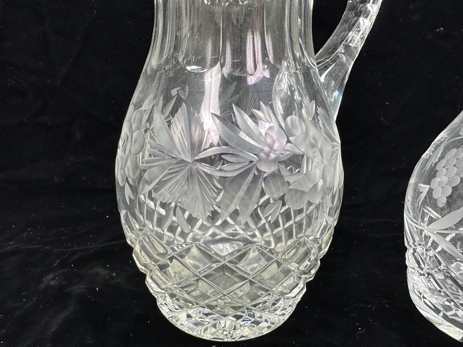 Three Cut Crystal Pitchers 9H - 5H [Photo 3]