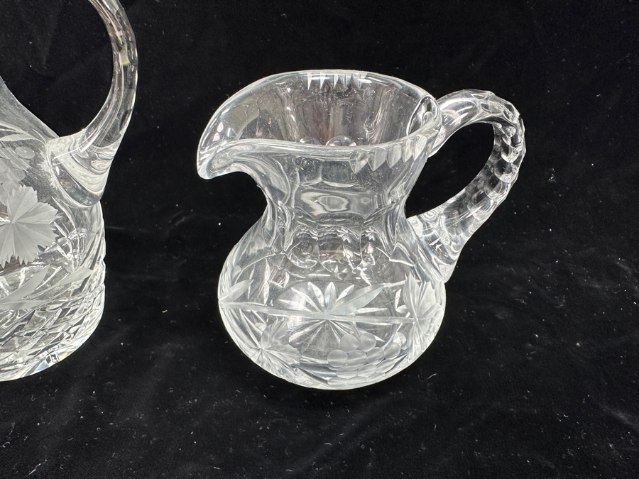 Three Cut Crystal Pitchers 9H - 5H [Photo 8]