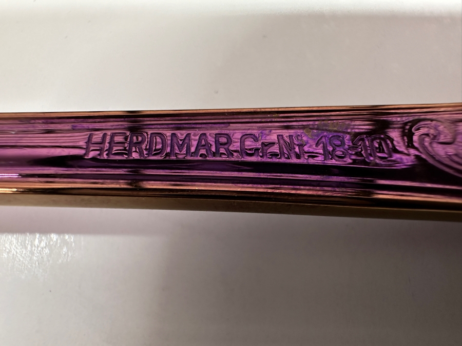 Herdmar Cr Ni 18-10 Purple Flatware Set Service For Apx 6-8 [Photo 5]