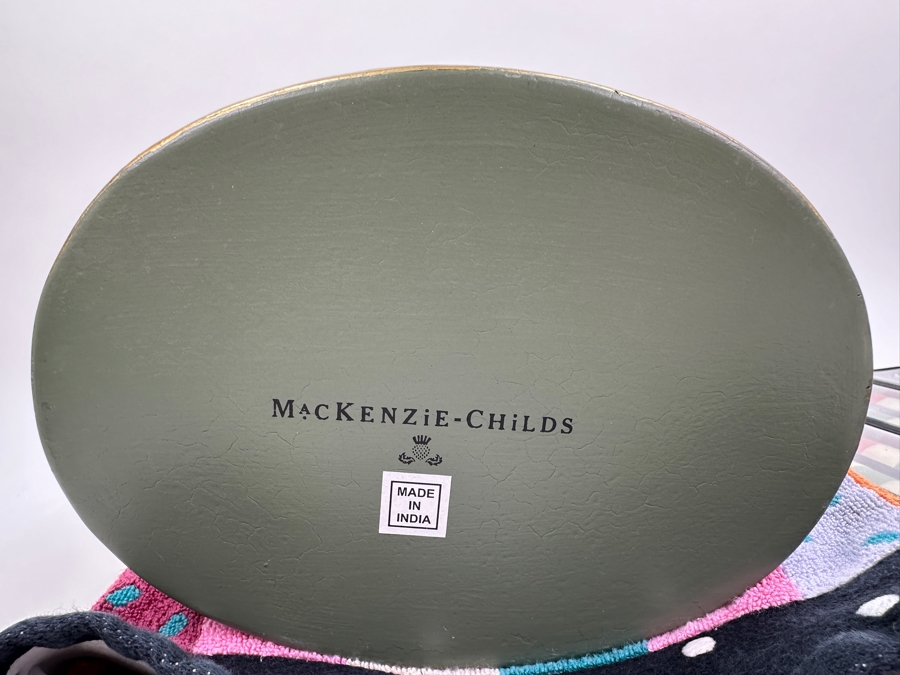 MACKENZiE-CHiLDS Lot with Trash Bin (11'H), Hand Towel and Candles [Photo 4]