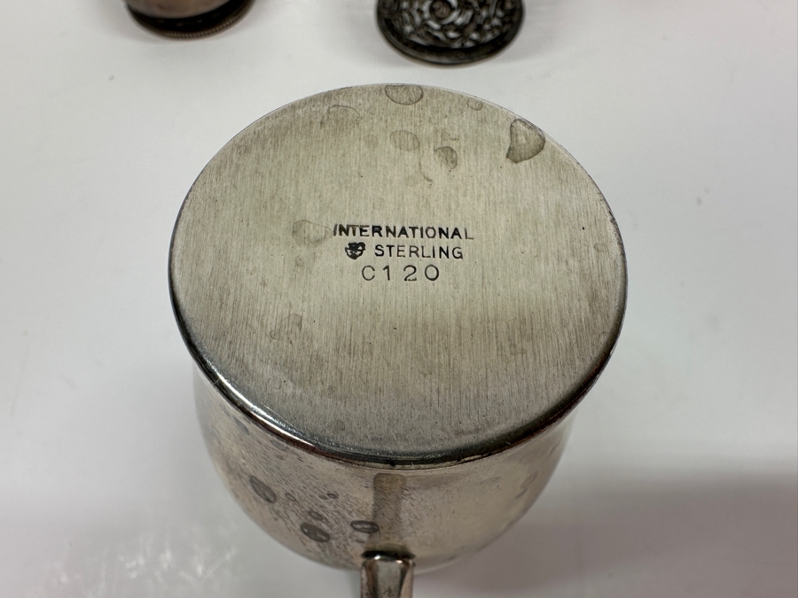 Sterling Silver Creamer and Napkins Rings 174.8g [Photo 8]