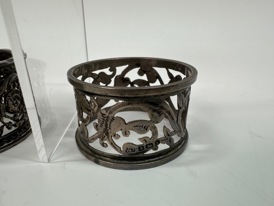 Sterling Silver Creamer and Napkins Rings 174.8g [Photo 2]